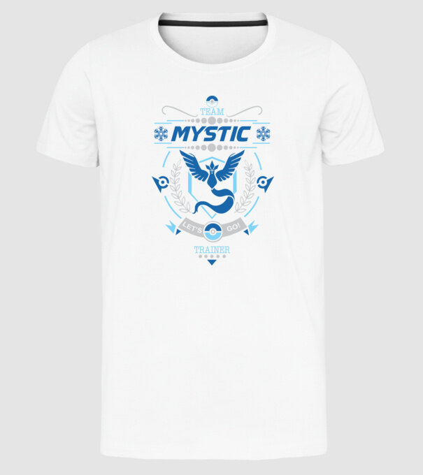 Mystic team model alb pe tricou