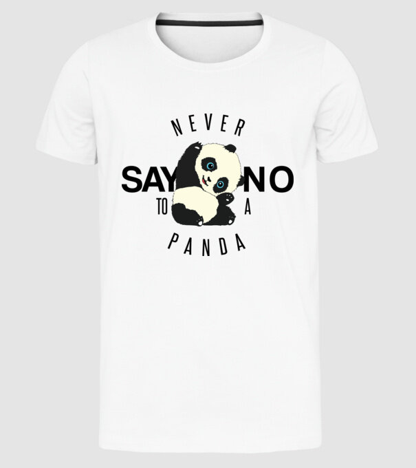 Never say no model alb pe tricou