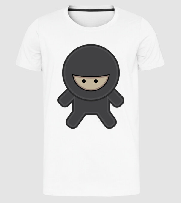 ninja model alb pe tricou