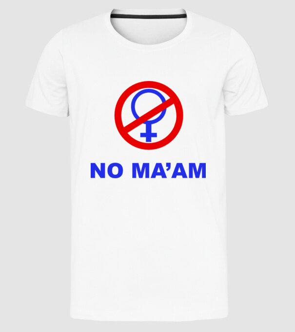 No maam eleje model alb pe tricou