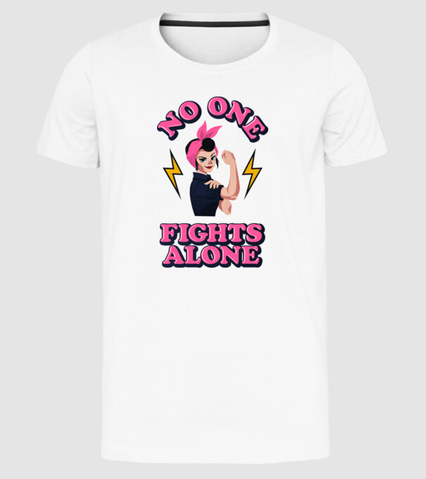 No one fights alone pinup model alb pe tricou