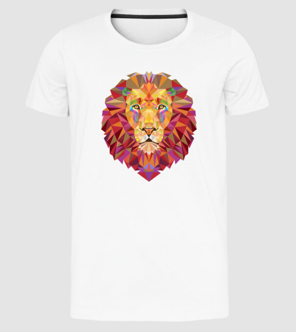 Leu design model alb pe tricou