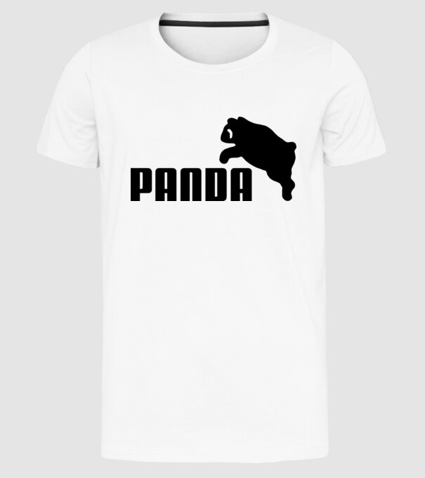 PANDA model alb pe tricou