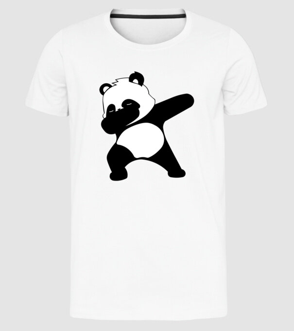 Panda DAB model alb pe tricou