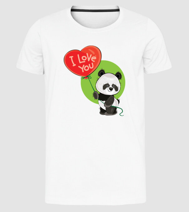dragoste panda model alb pe tricou