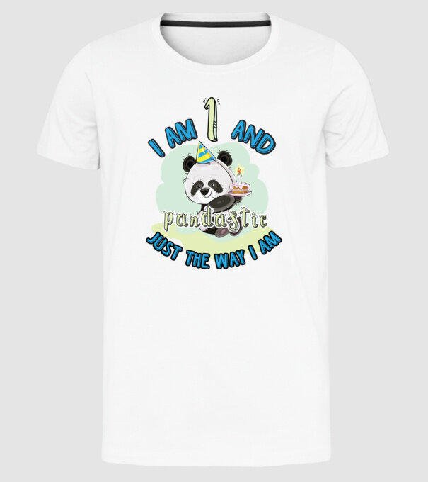PANDASTIC 1 model alb pe tricou