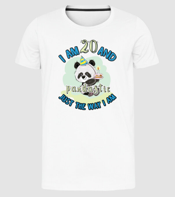 PANDASTIC 20 model alb pe tricou