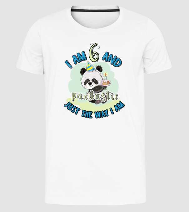 PANDASTIC 6 model alb pe tricou