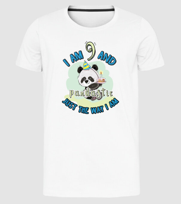 PANDASTIC 9 model alb pe tricou