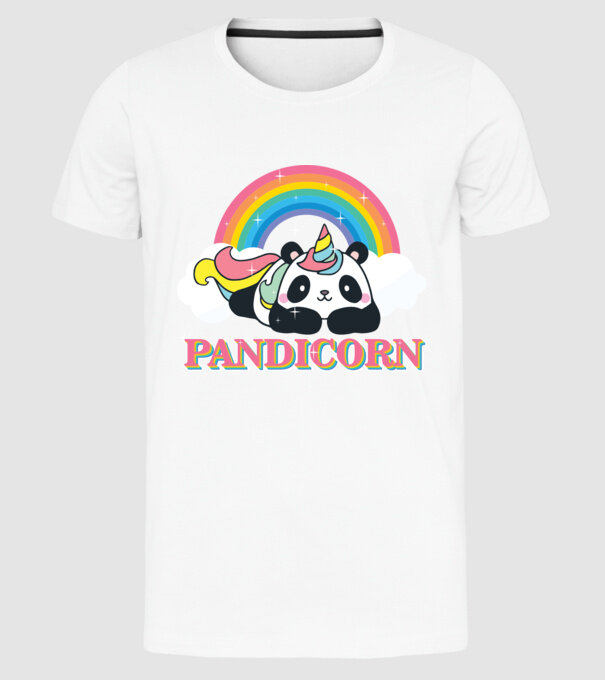 PANDICORN model alb pe tricou