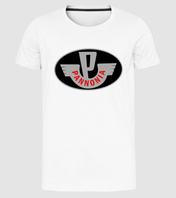 Logo Pannonia model alb pe tricou