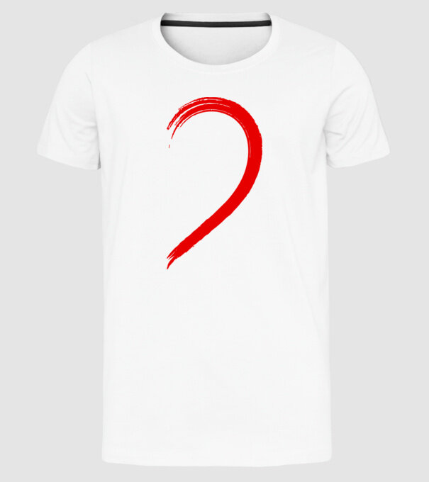 Inimă pereche stânga model alb pe tricou