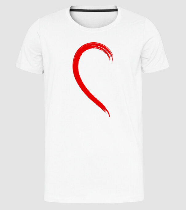 Inimă pereche dreapta model alb pe tricou