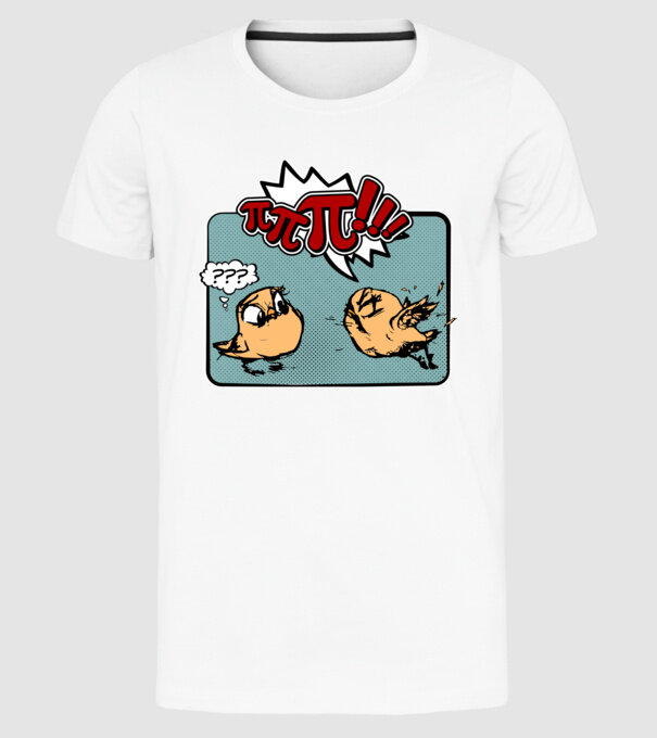 Pi Pi model alb pe tricou
