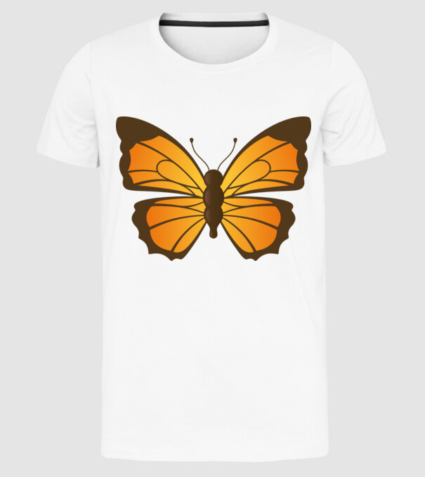 Butterfly model alb pe tricou