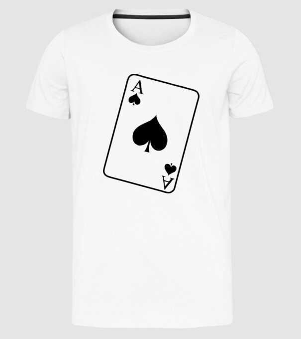 As de pică model alb pe tricou