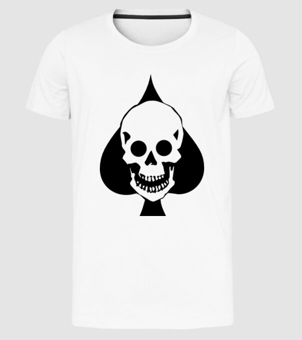 Craniu pică model alb pe tricou