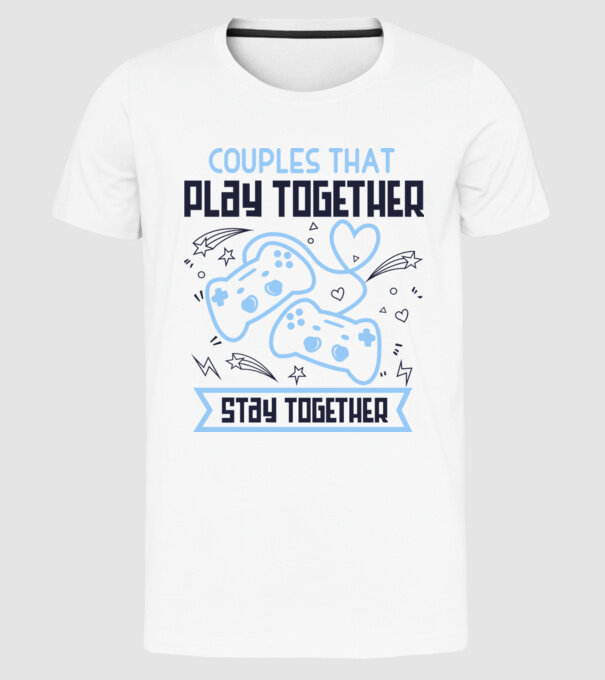 Play together model alb pe tricou
