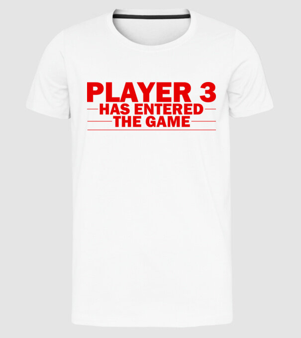 Player 3 entered the game model alb pe tricou