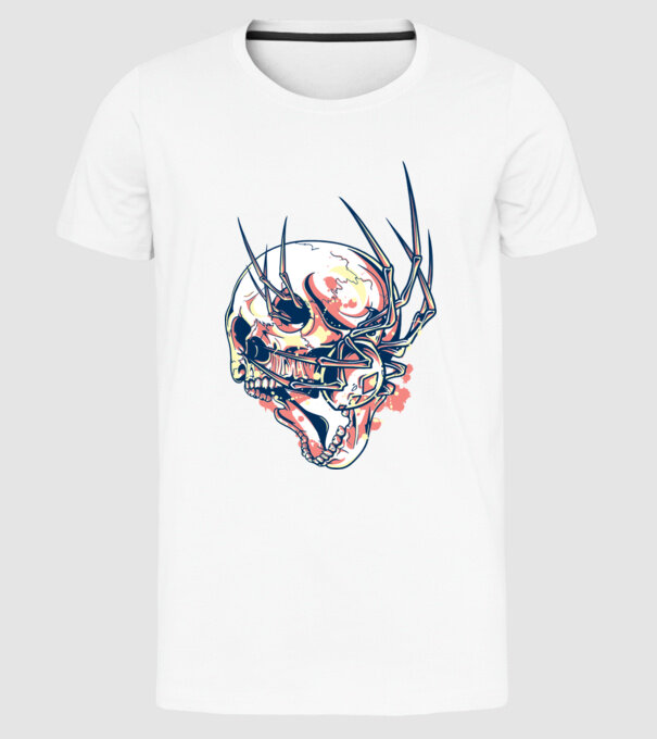 Păianjen model alb pe tricou