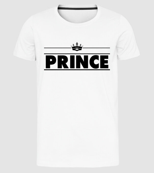 Prince model alb pe tricou
