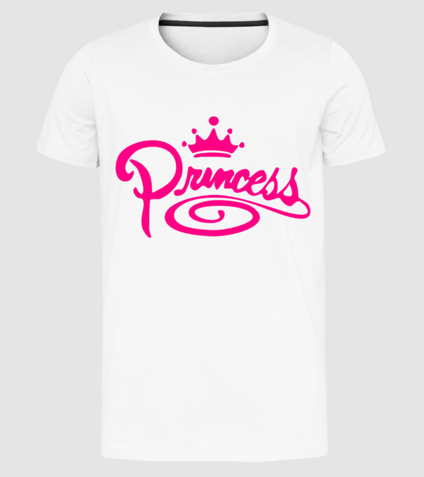 Princess model alb pe tricou