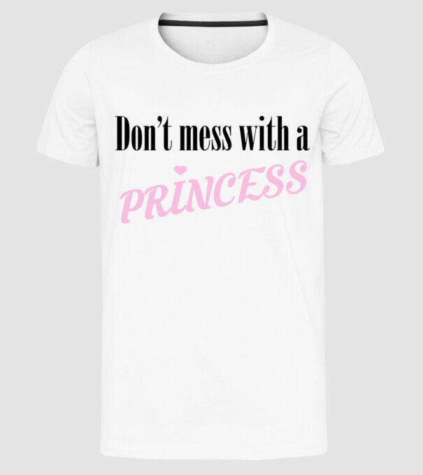 Princess model alb pe tricou