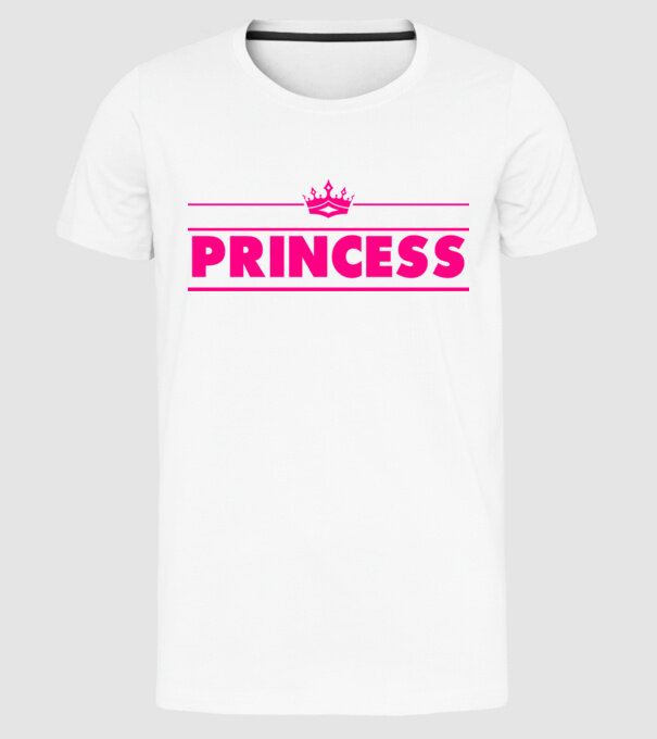 Princess model alb pe tricou