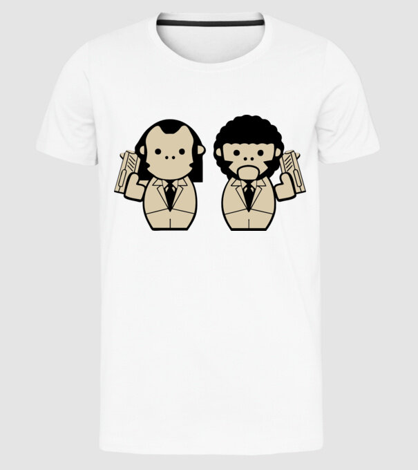 Pulp Fiction draw model alb pe tricou