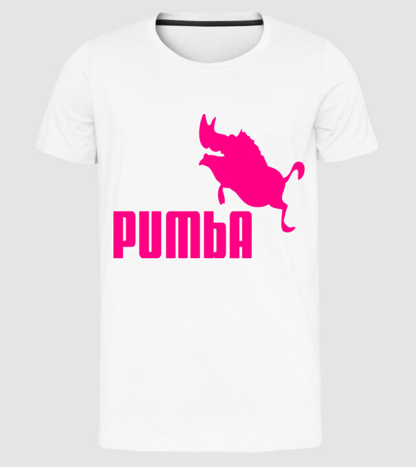 Pumba model alb pe tricou