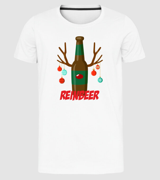 Bere REINBEER model alb pe tricou