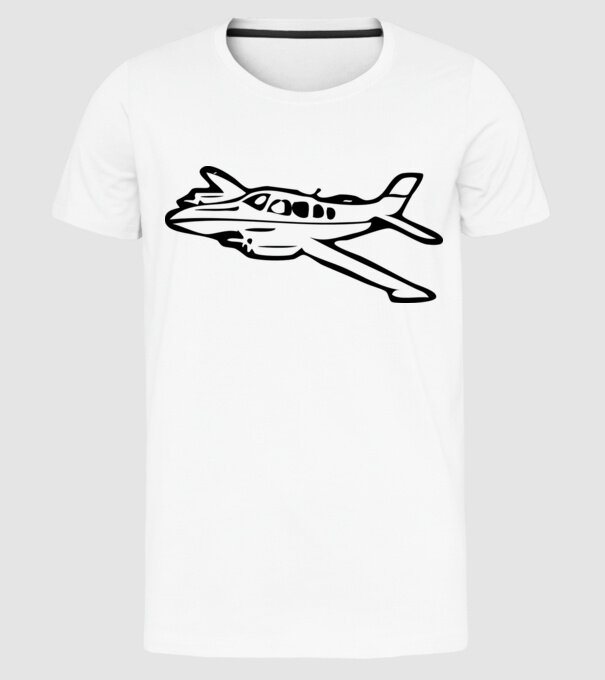 avion model alb pe tricou