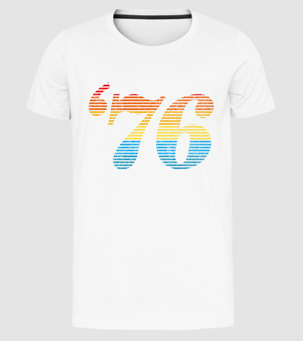 Retro Birthday 1976 model alb pe tricou