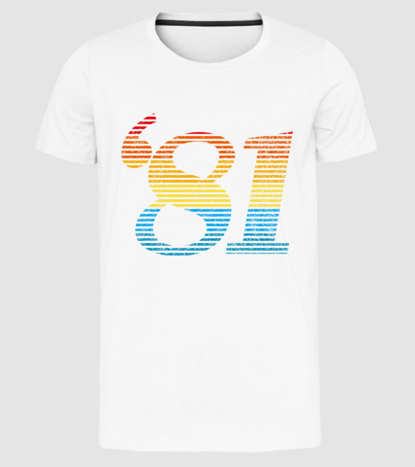 Retro Birthday 1981 model alb pe tricou