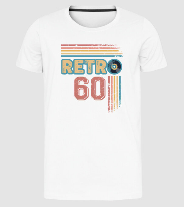 Retro 60 Birthday model alb pe tricou