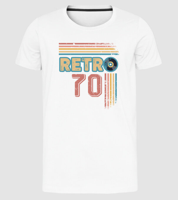 Retro 70 Birthday model alb pe tricou