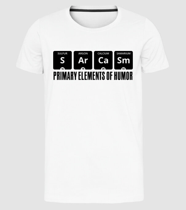 Sarcasm model alb pe tricou