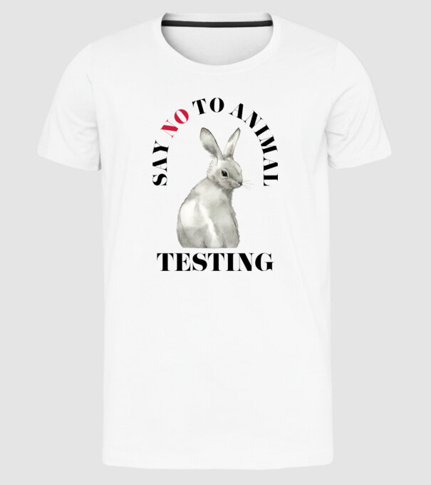 Say NO to animal testing model alb pe tricou
