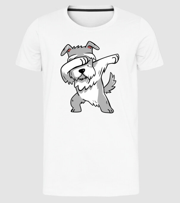 Schnauzer DAB model alb pe tricou