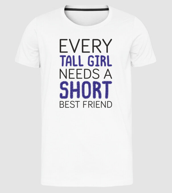Short Freind model alb pe tricou