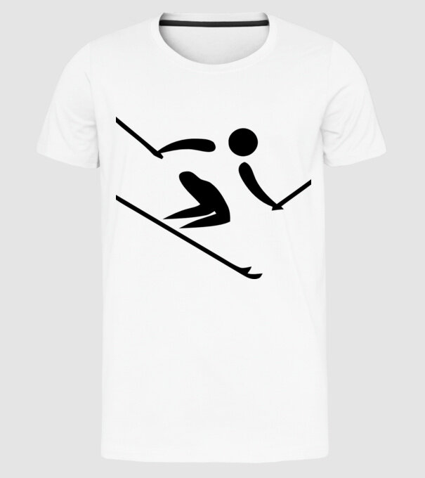 Schi model alb pe tricou