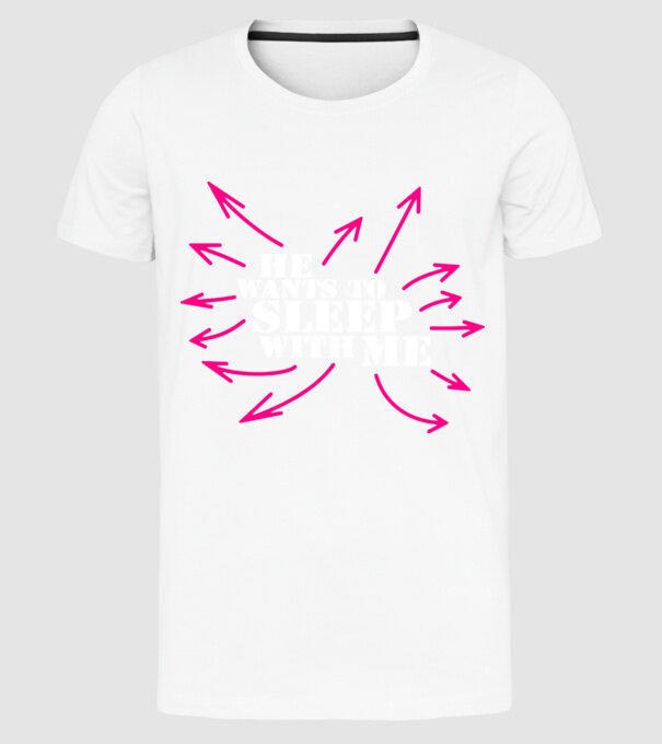 sleep with me model alb pe tricou