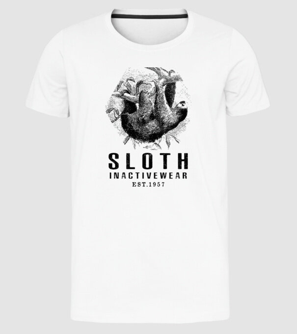 SLOTH inactive drk model alb pe tricou