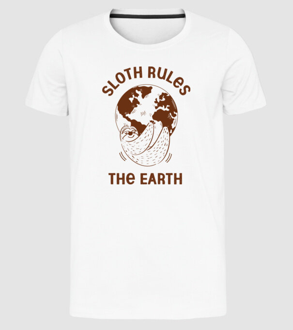 Sloth rules the world model alb pe tricou