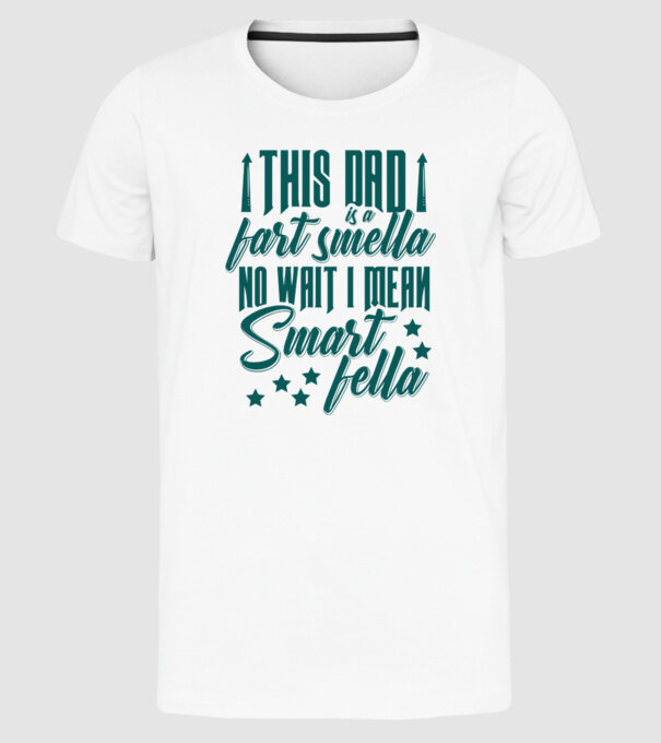 Smart fella dad model alb pe tricou