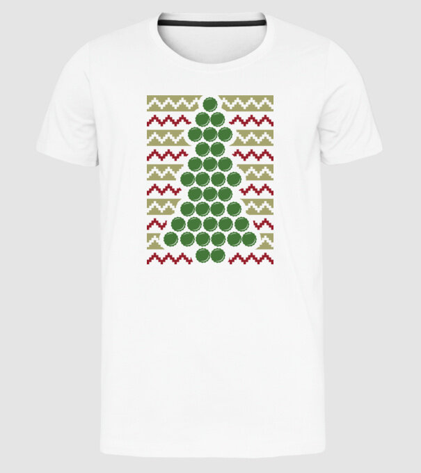 Pulover urât de Crăciun Capac bere model alb pe tricou