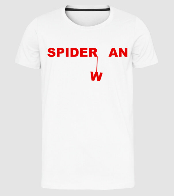 Spider wan model alb pe tricou