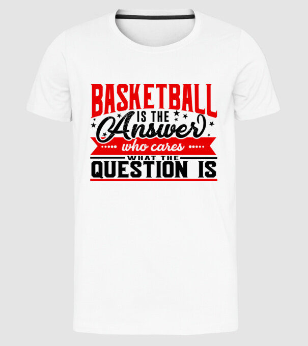 Sport is the answer BASCHETBALIST model alb pe tricou