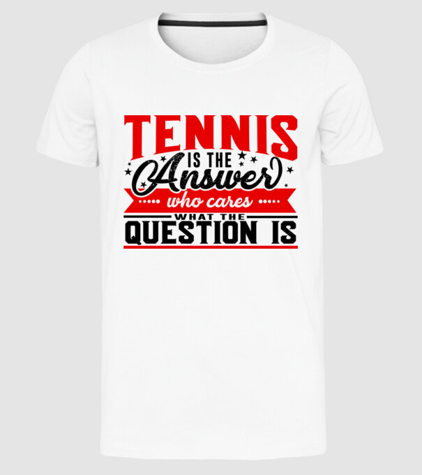 Sport is the answer JUCĂTOR TENIS model alb pe tricou