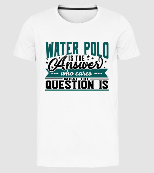 Sport is the answer JUCĂTOR POLO PE APĂ model alb pe tricou